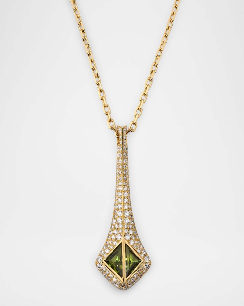 18K Brute Carioca Tourmaline Pendant Necklace